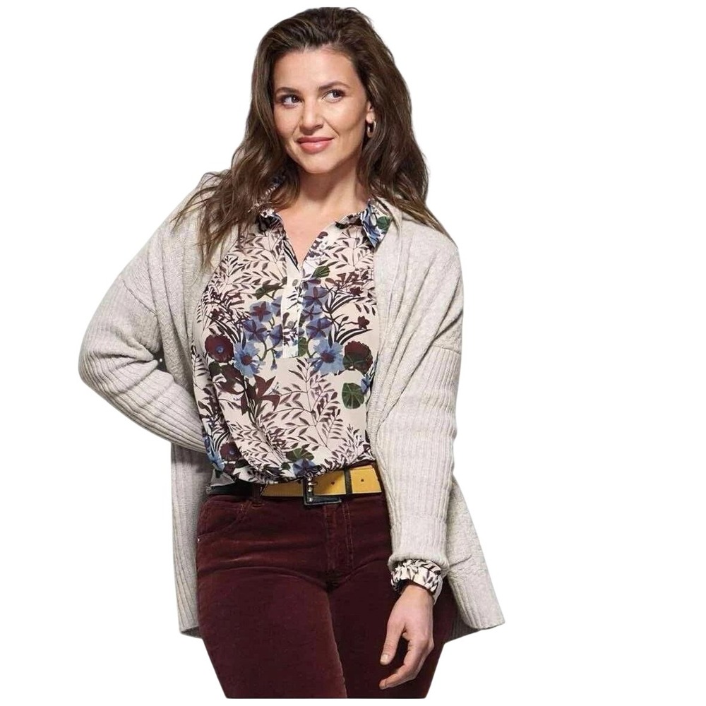 Cabi Victoria Blouse 4536 Fall 2023 Floral Print Long Sleeve Top Womens Large